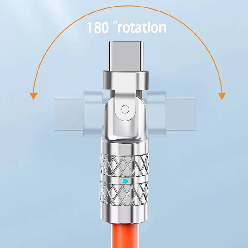 USB to Type C 180 Degree Rotation Super Fast Charge 120W 