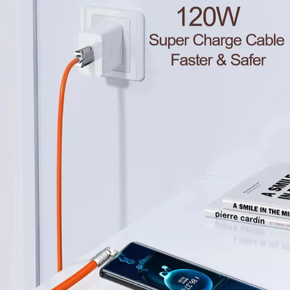 USB to Type C 180 Degree Rotation Super Fast Charge 120W 