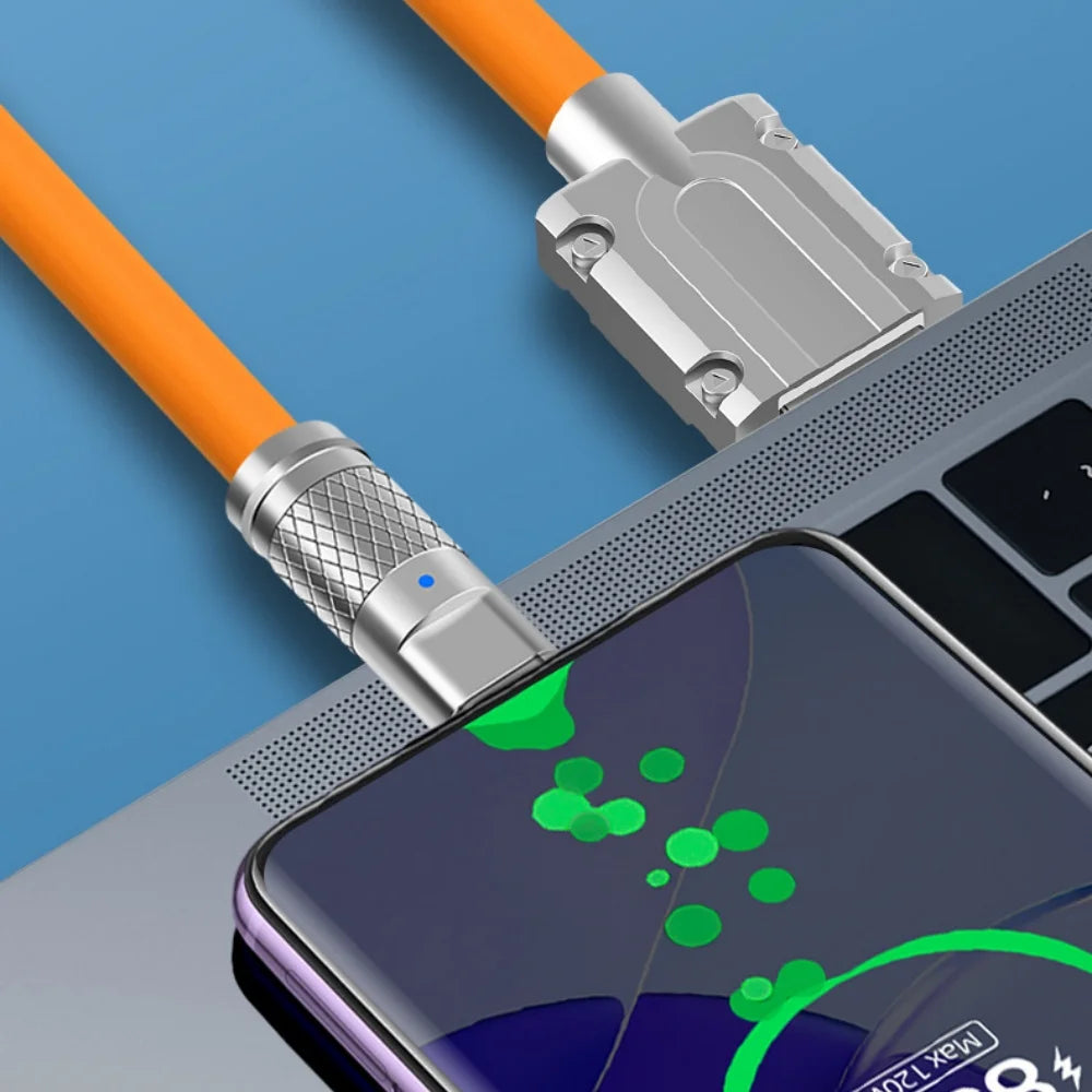 USB to Type C 180 Degree Rotation Super Fast Charge 120W 