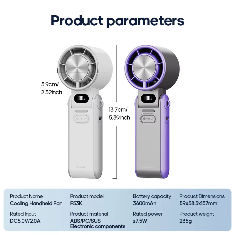 Outdoor Portable Mini Fan3600Mah 